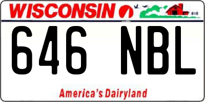 WI license plate 646NBL