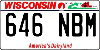 WI license plate 646NBM
