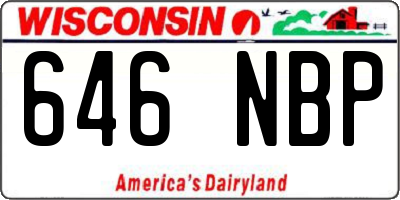 WI license plate 646NBP