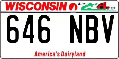 WI license plate 646NBV
