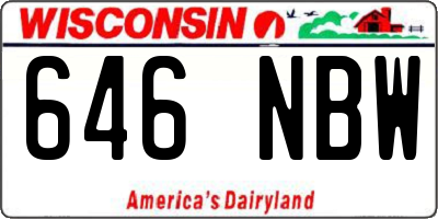 WI license plate 646NBW