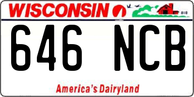 WI license plate 646NCB