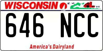 WI license plate 646NCC