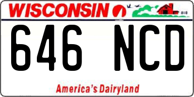 WI license plate 646NCD