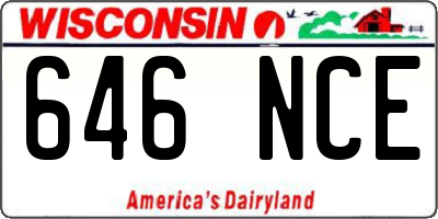 WI license plate 646NCE