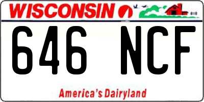 WI license plate 646NCF