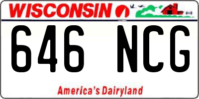 WI license plate 646NCG