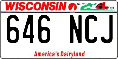 WI license plate 646NCJ