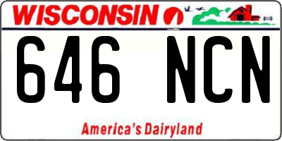 WI license plate 646NCN