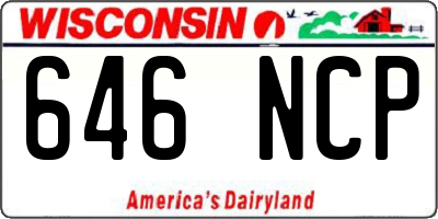 WI license plate 646NCP