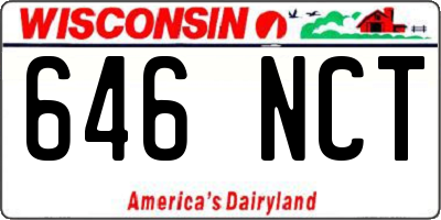 WI license plate 646NCT