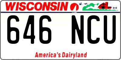 WI license plate 646NCU
