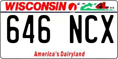 WI license plate 646NCX