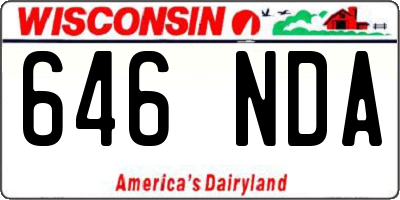WI license plate 646NDA