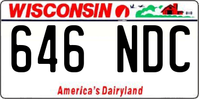 WI license plate 646NDC