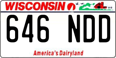 WI license plate 646NDD