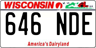 WI license plate 646NDE