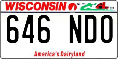 WI license plate 646NDO