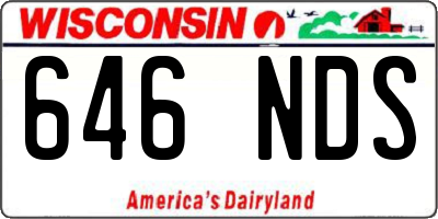 WI license plate 646NDS