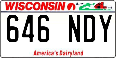 WI license plate 646NDY