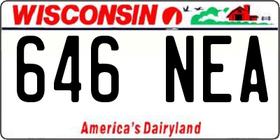 WI license plate 646NEA