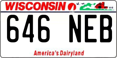 WI license plate 646NEB