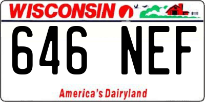 WI license plate 646NEF