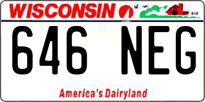 WI license plate 646NEG