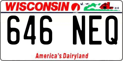 WI license plate 646NEQ