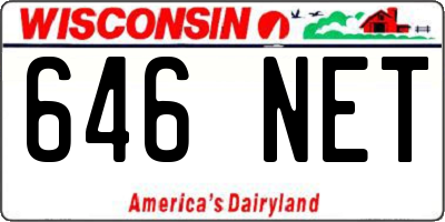 WI license plate 646NET