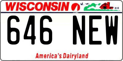 WI license plate 646NEW