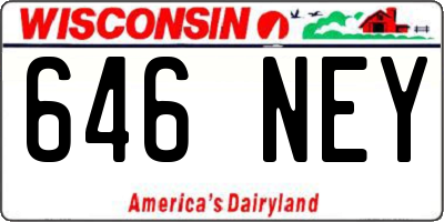 WI license plate 646NEY