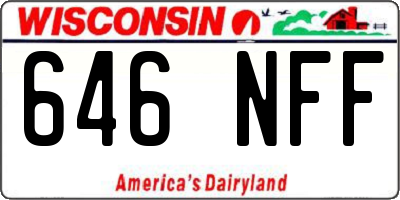 WI license plate 646NFF