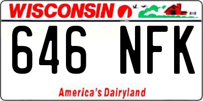 WI license plate 646NFK