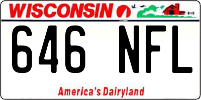 WI license plate 646NFL