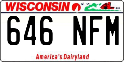 WI license plate 646NFM