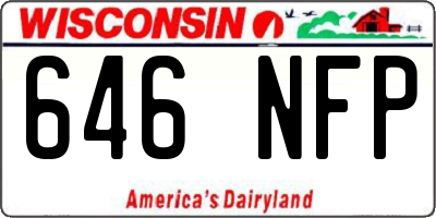 WI license plate 646NFP