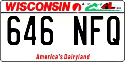 WI license plate 646NFQ