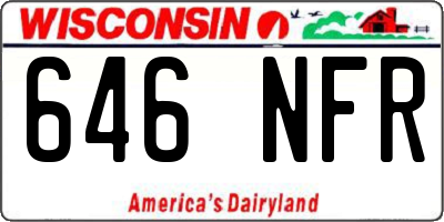WI license plate 646NFR