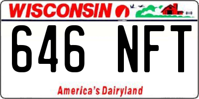 WI license plate 646NFT