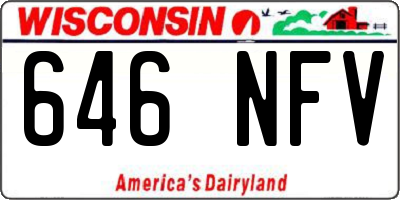 WI license plate 646NFV