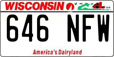 WI license plate 646NFW