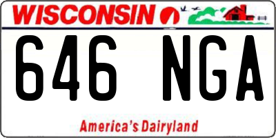 WI license plate 646NGA
