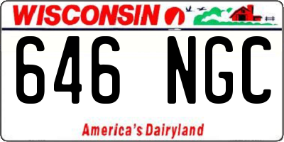 WI license plate 646NGC