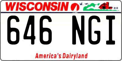 WI license plate 646NGI