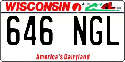 WI license plate 646NGL