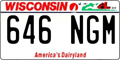 WI license plate 646NGM