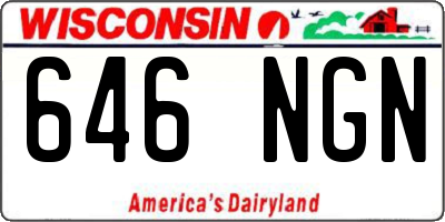 WI license plate 646NGN