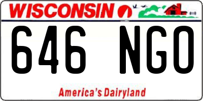 WI license plate 646NGO