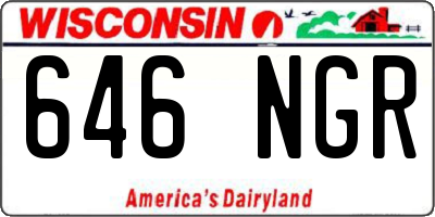 WI license plate 646NGR
